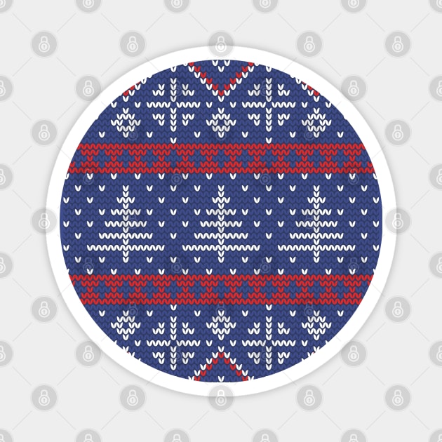 Knitting Blue Xmas tree Magnet by SpilloDesign